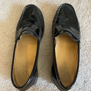 Black loafers patent leather